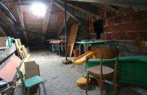 attic under the roof and more furniture and many dust